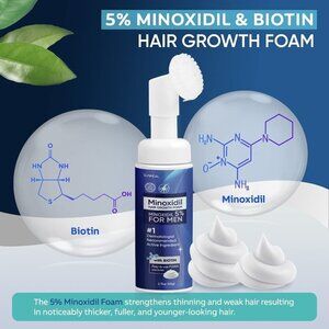 Foam Minoxidil 5% Sunheal Hair & Beard Growth Kit Men & Women 60g For Hair Loss‎